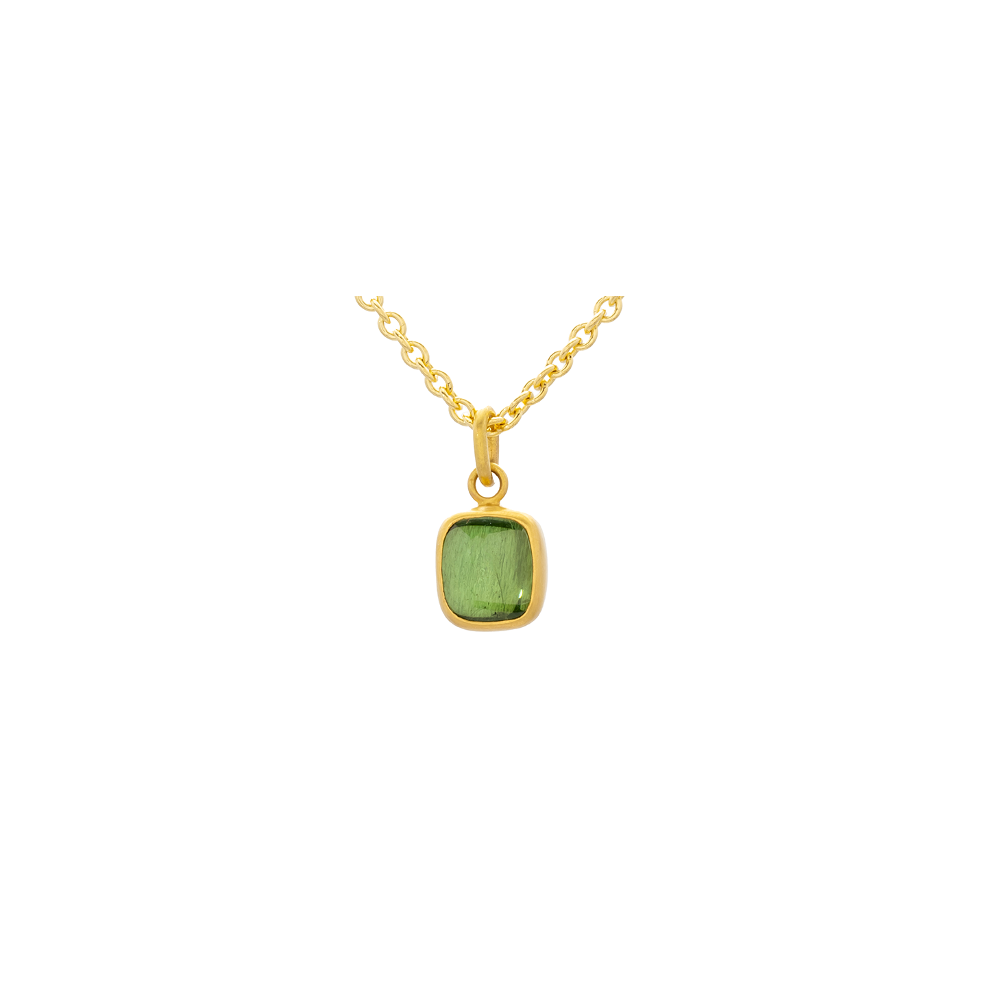 Caroline Ellen Green Tourmaline Cabochon Pendant