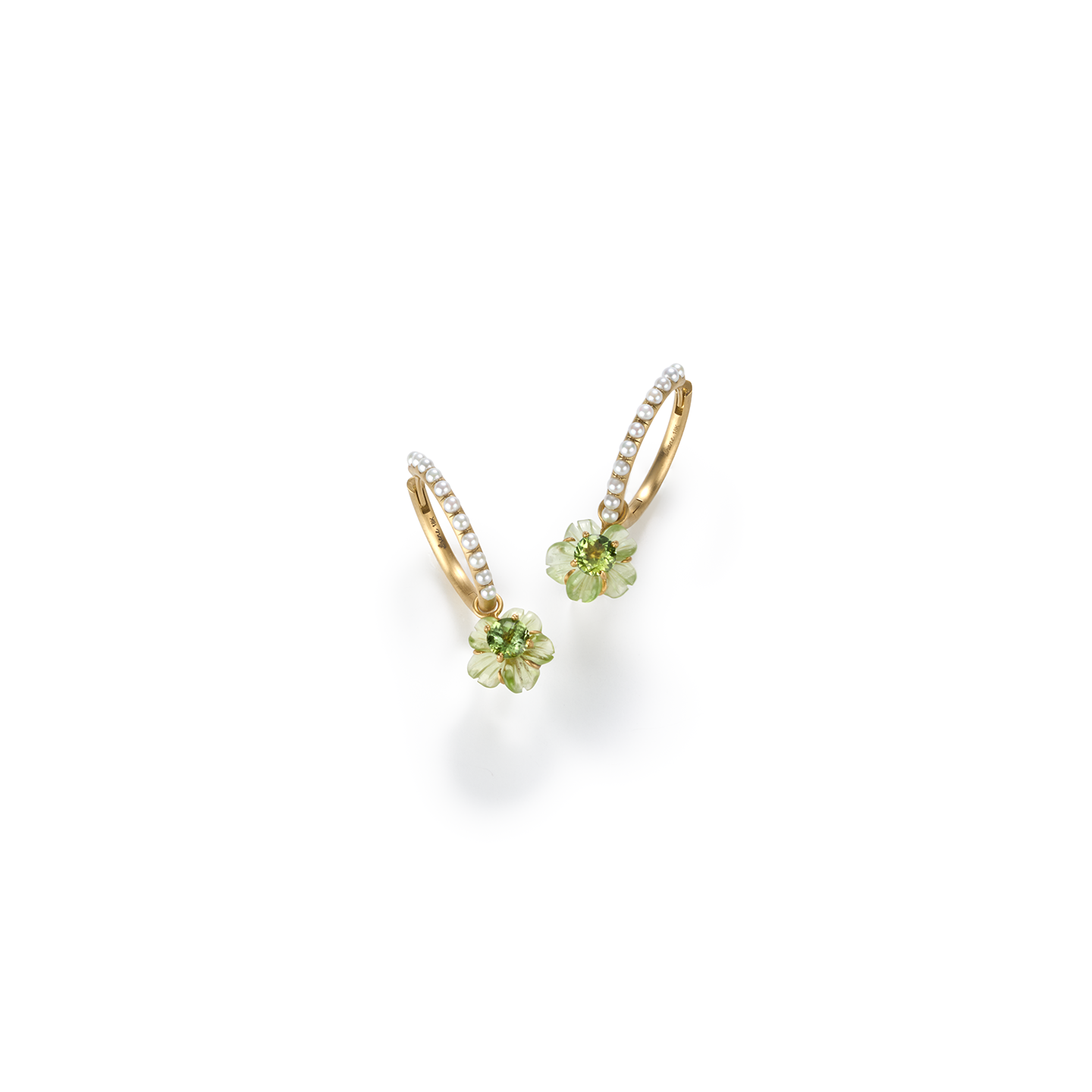 Irene Neuwirth 'Tropical Flower' One-of-a-Kind Carved Peridot Earrings
