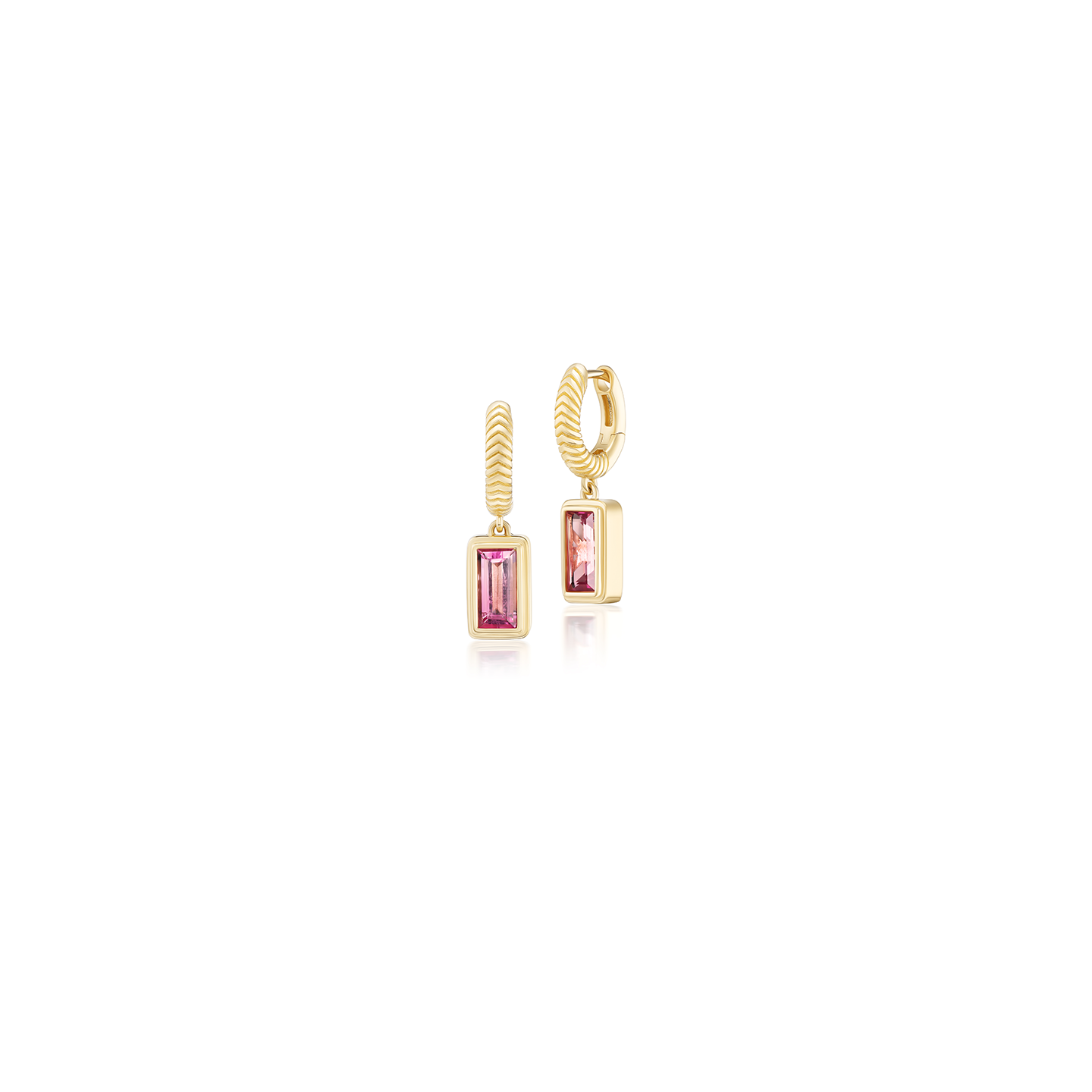 Harwell Godfrey One-of-a-Kind Tie Dye Bi-Color Tourmaline Drop Huggie Earrings