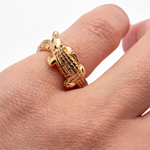 Bibi Van Der Velden Alligator Yellow Gold Pinky Ring