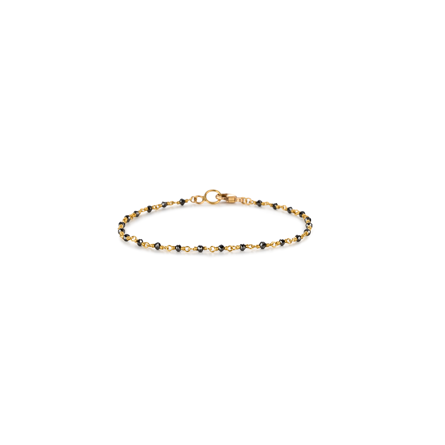 Caroline Ellen Tiny Black Diamond Bead Wrap Bracelet