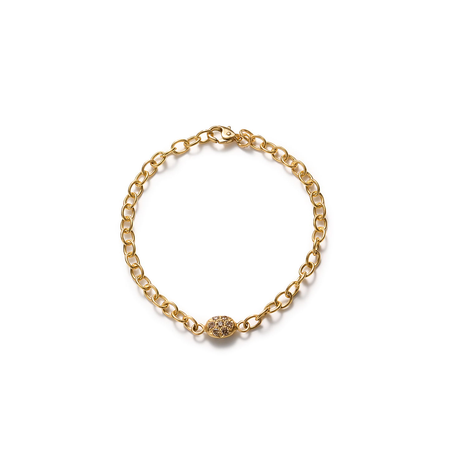 Caroline Ellen Small Cognac Diamond Nugget Bracelet