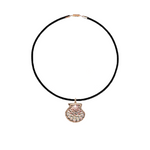Dezso Natural Clam Shell Charm on Cord Necklace