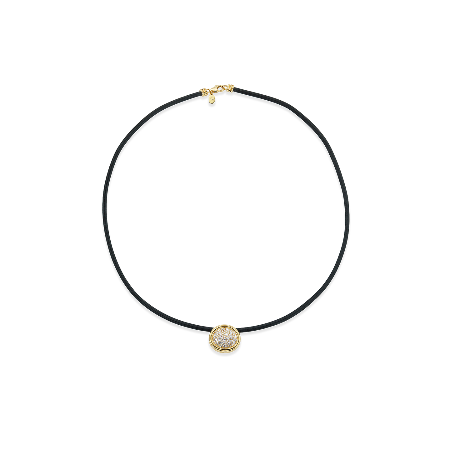 Beck Jewels Scuba Leather Choker with Diamond Pave