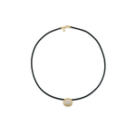 Beck Jewels Scuba Leather Choker with Diamond Pave