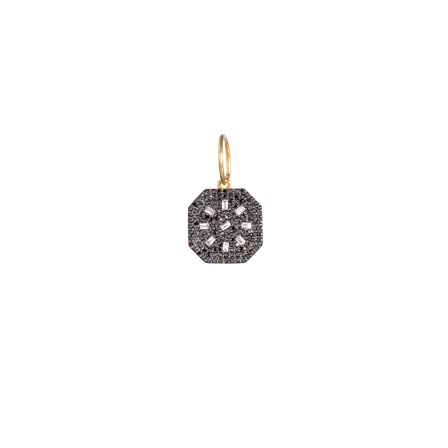 Tina Negri Pave Black Diamond and Baguette Diamond Square Pendant – The ...