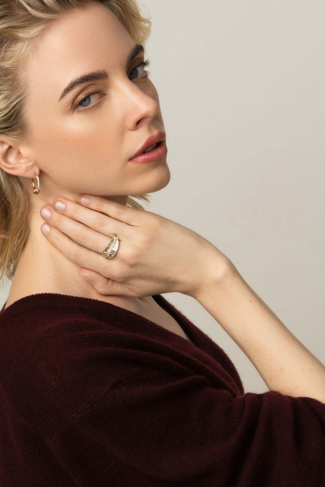 Anita Ko Diamond Sideways Palm Leaf Ring