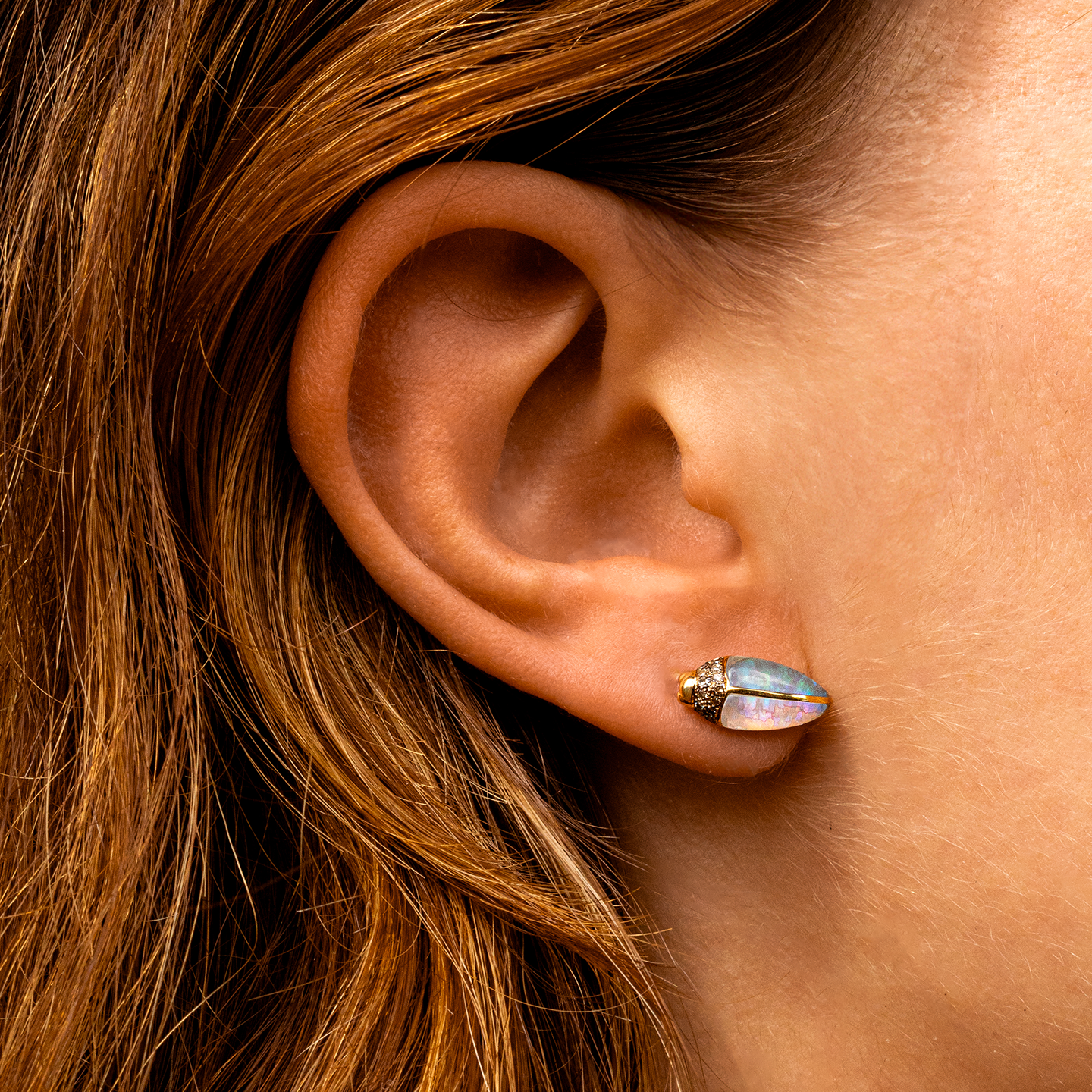 Bibi Van Der Velden Mini Scarab Opal Stud-Single