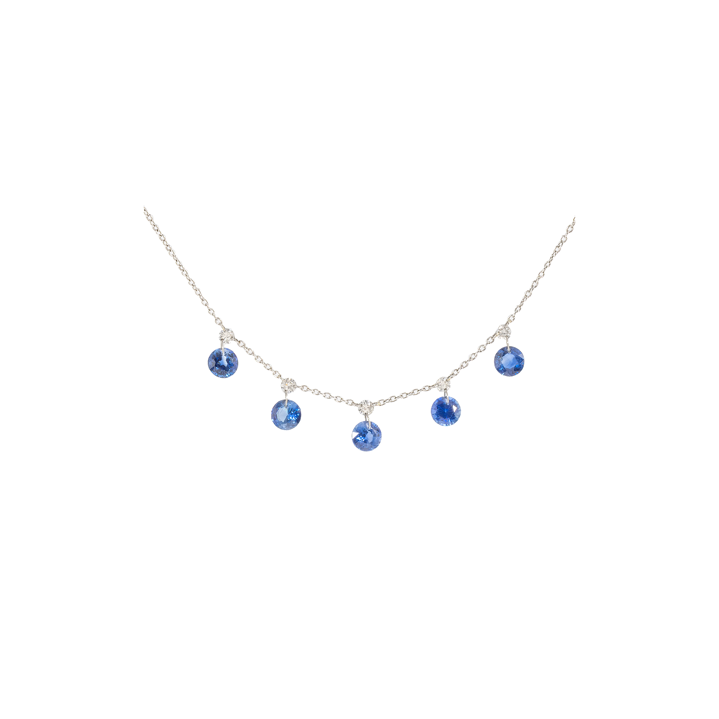 Kai Linz Diamond and Sapphire Drop Necklace