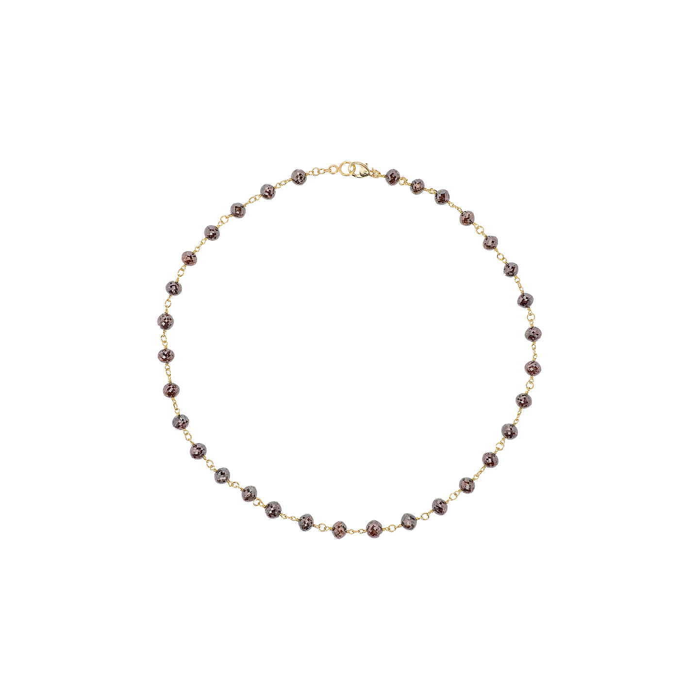 Caroline Ellen Chocolate Diamond Rondelle Bead Wrap Necklace