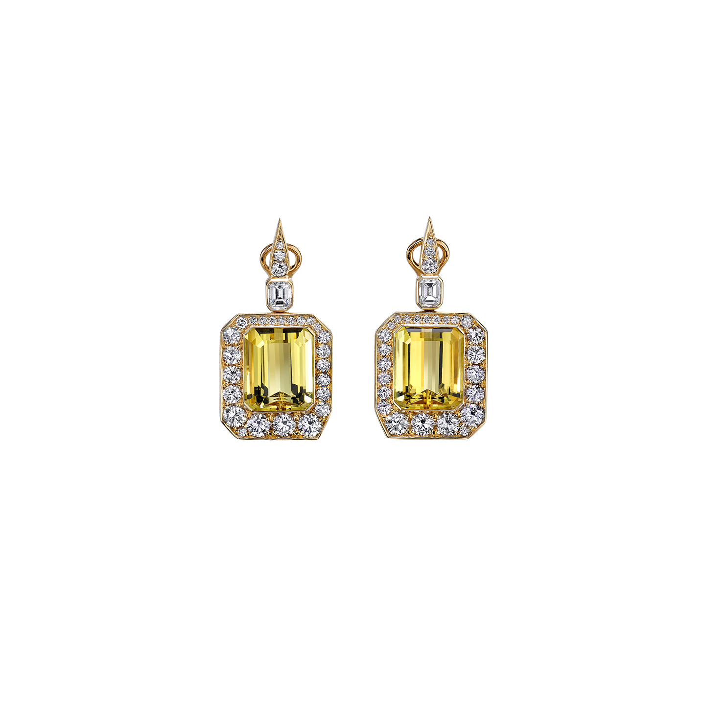 VRAM One-of-a-Kind Compass Beryl and Diamond Earrings