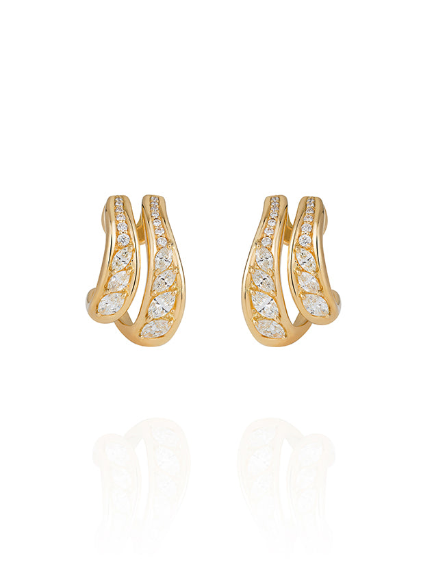 Fernando Jorge 'Stream' Doubled Diamond Hoops
