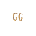 Caroline Ellen Medium Pave Cognac Diamond Hoop Earrings