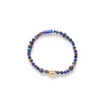 Luis Morais 'Fuck Off' Bolt Bead on Lapis and Glass Beaded Bracelet