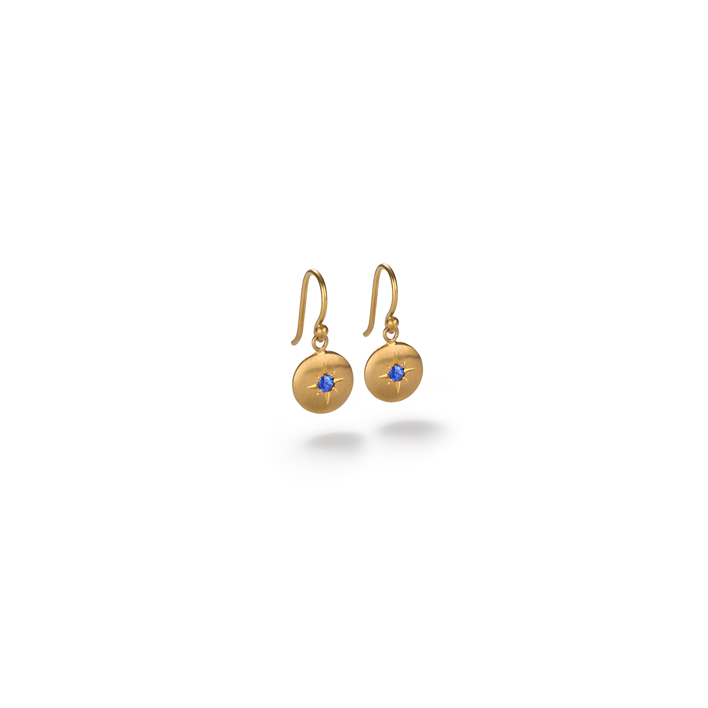 Caroline Ellen Mini Lentil Sapphire Dangle Earrings