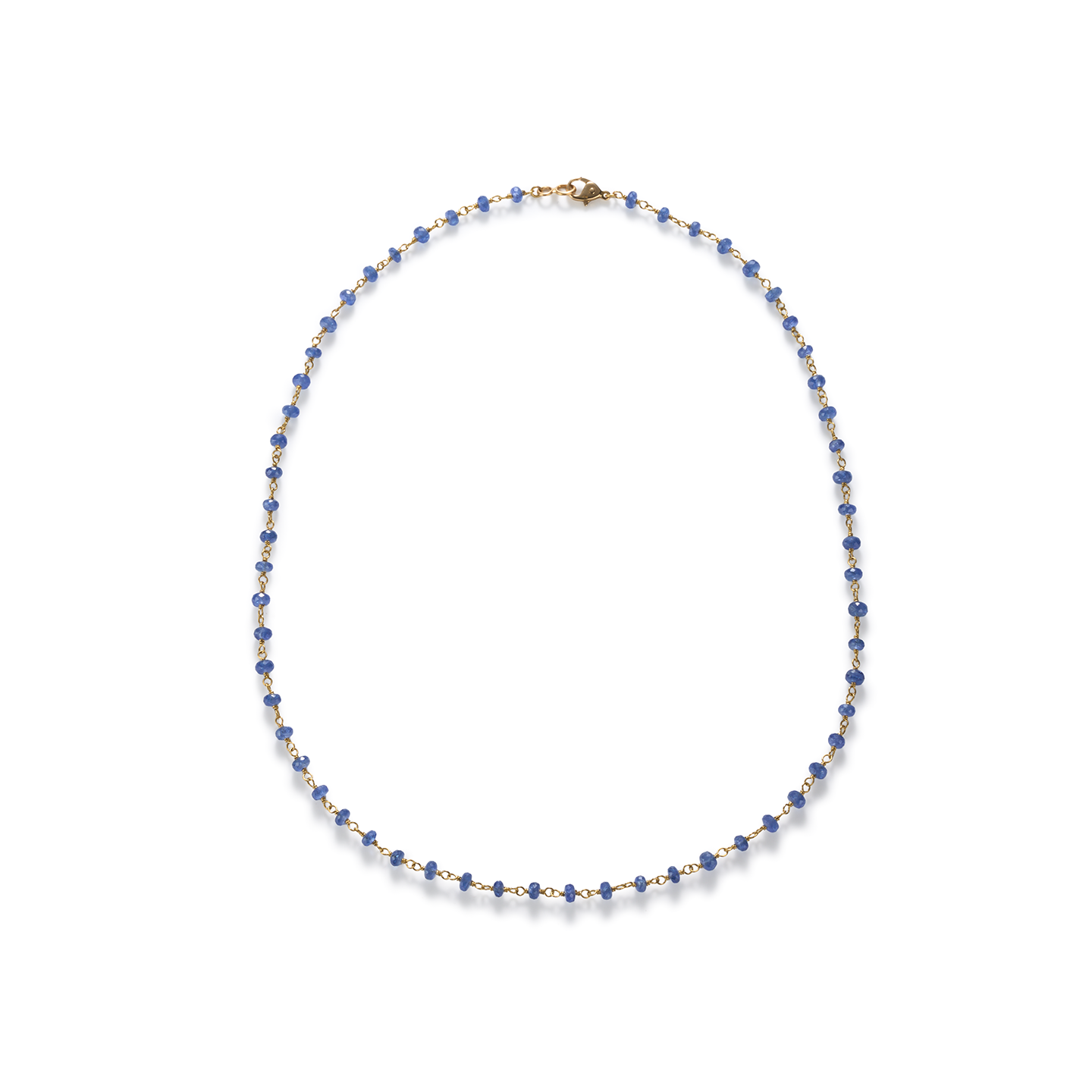 Caroline Ellen Faceted Blue Sapphire Bead Wrap Necklace