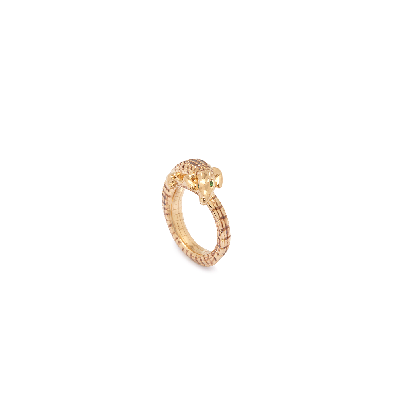 Bibi Van Der Velden Alligator Yellow Gold Pinky Ring
