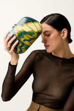 Silvia Furmanovich Marquetry Butterfly Clutch with London Topaz