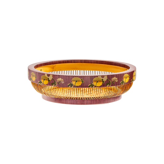 Silvia Furmanovich Marquetry and Bamboo Floral Bowl