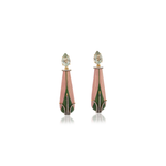 Silvia Furmanovich Wheat Straw Fiber Drop Earrings with Diamond and Prasiolite