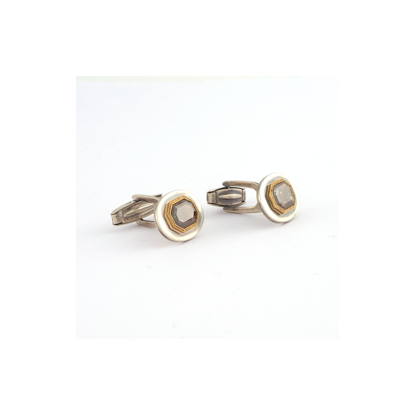 Sylva & Cie Rough Cut Diamond Cufflinks