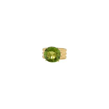 Irene Neuwirth One-of-a-Kind 'Heroic' Triple Band Ring with Green Tourmaline