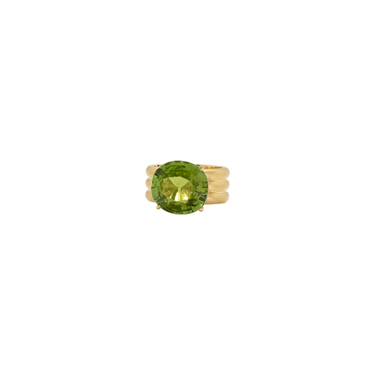 Irene Neuwirth One-of-a-Kind 'Heroic' Triple Band Ring with Green Tourmaline
