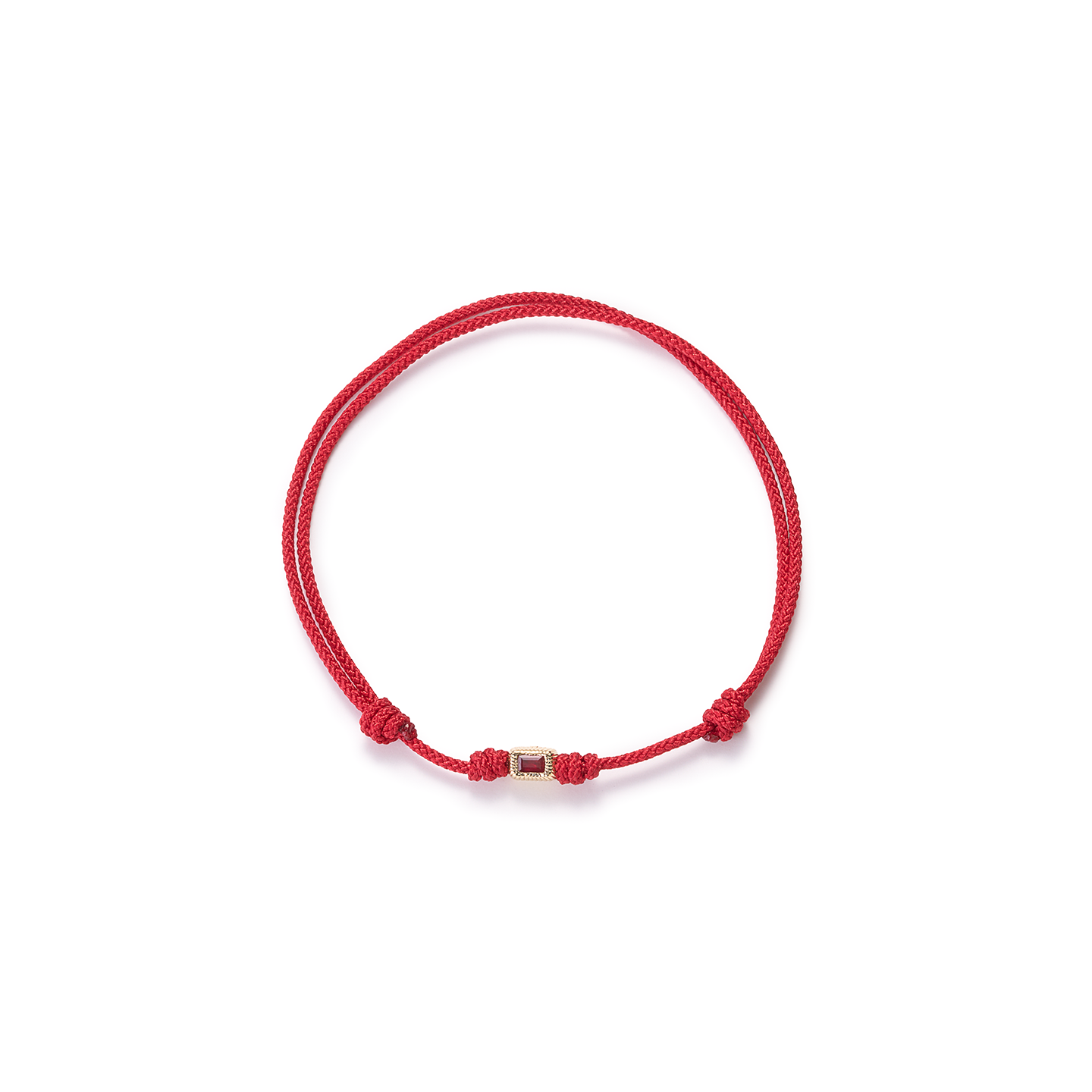 Luis Morais Ruby Baguette Corrugated Ingot on Cord Bracelet