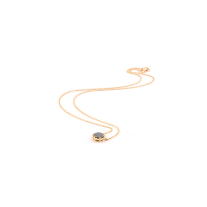 Sylva & Cie Black Diamond Solitaire Pendant Necklace