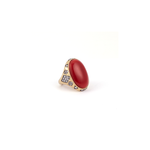 Sylva & Cie Gilded Age Coral Ring with Diamonds