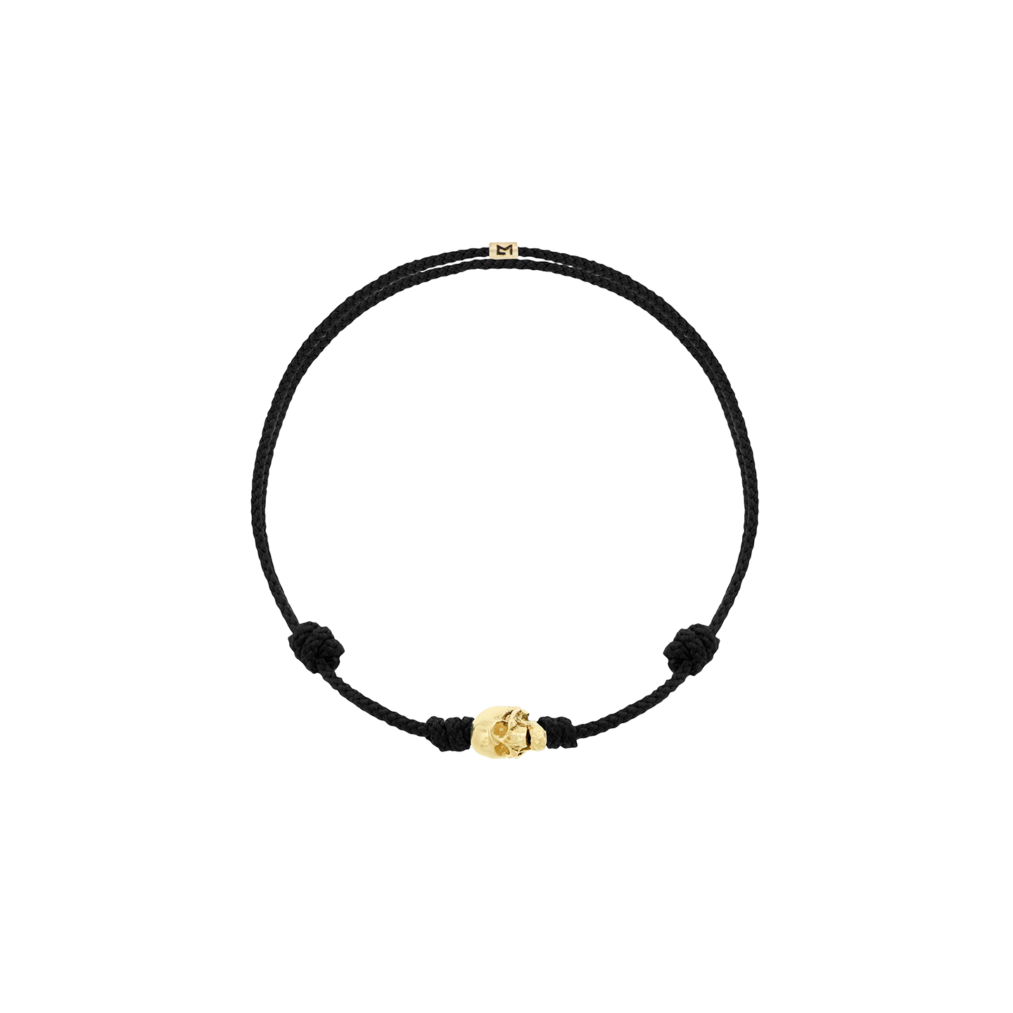 Luis Morais Gold Skull on Cord Bracelet