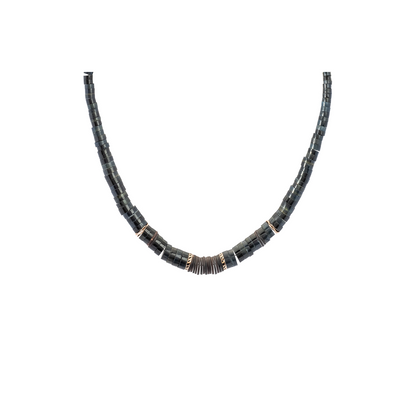 Dezso 9mm Blue Tiger Eye Puka Necklace