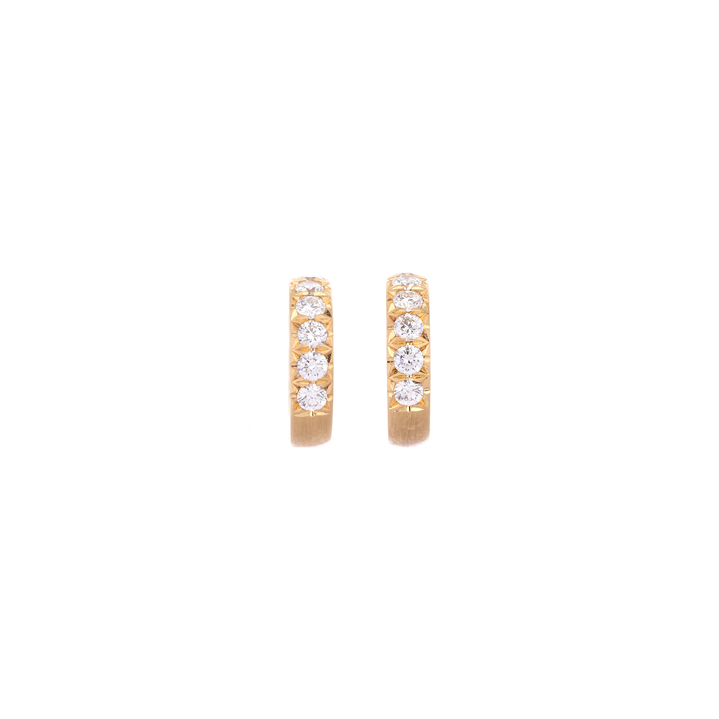 Caroline Ellen Diamond Pave Chunky Small Hoop Earrings