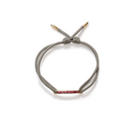 Luis Morais Medium Link ID Bar with Ruby Baguettes on Cord Bracelet
