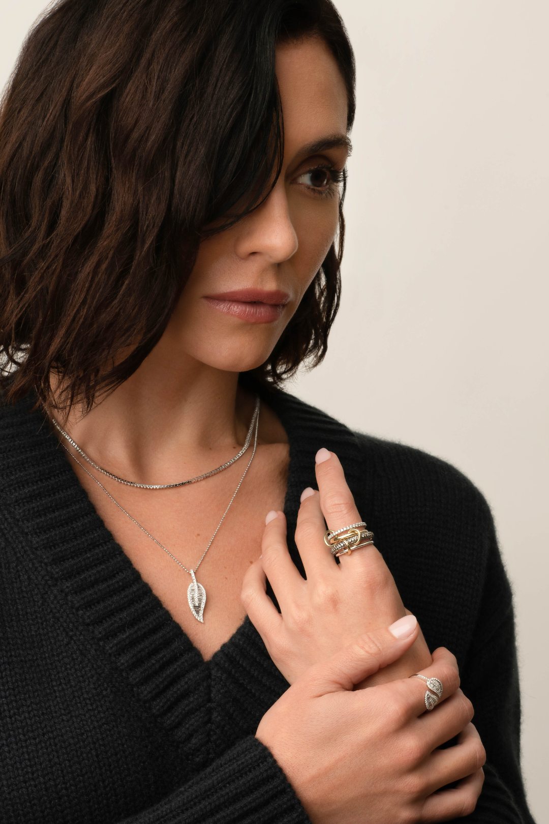 Anita Ko Large Leaf Diamond Necklace