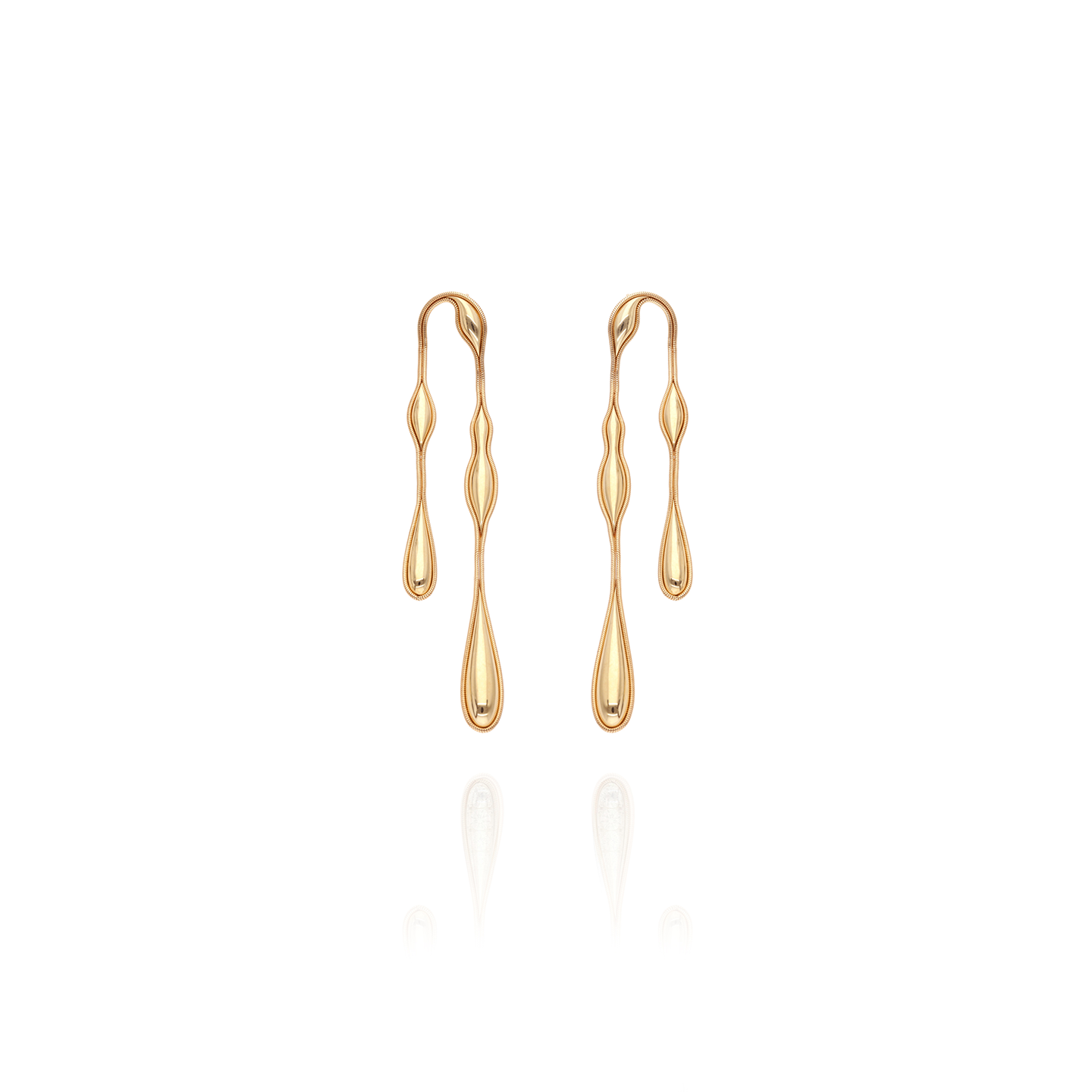 Fernando Jorge 'Fluid' Gold Doubled Earrings