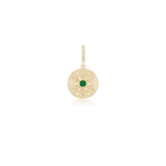 Harwell Godfrey Mini Sun Sign Emerald Medallion