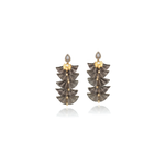 Silvia Furmanovich Tiered Horse Mane Earrings with Grey Moonstone, Opal, and Diamond