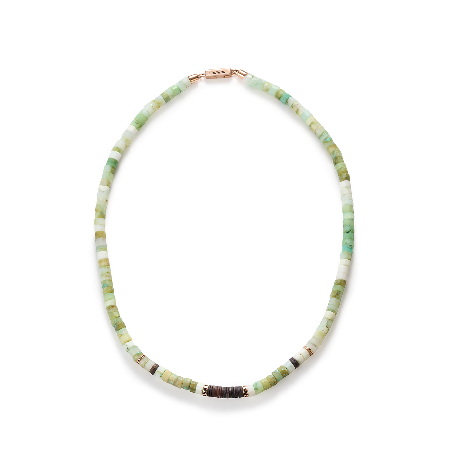 Dezso 5mm Heishi Opal Puka Necklace