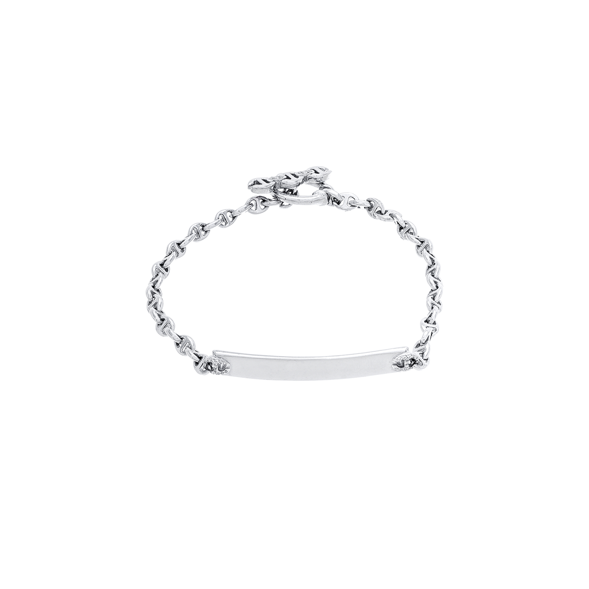 Hoorsenbuhs 3MM Open Link Monogram Plate Bracelet