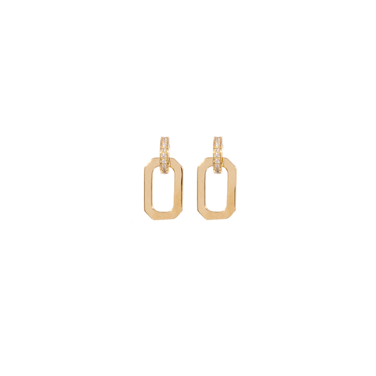 Nancy Newberg Single Link Drop Earring with Diamond Post