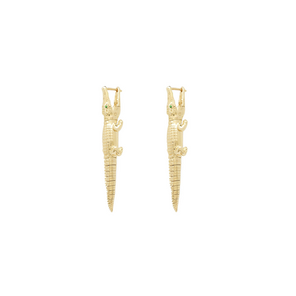 Bibi Van Der Velden Alligator Yellow Gold Bite Earring-Single