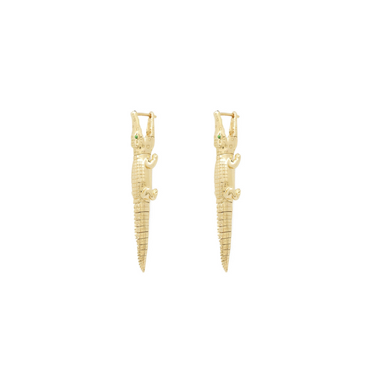 Bibi Van Der Velden Alligator Yellow Gold Bite Earring-Single