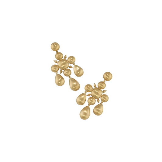 Irene Neuwirth 'Classic' Puffed Gold Chandelier Earrings