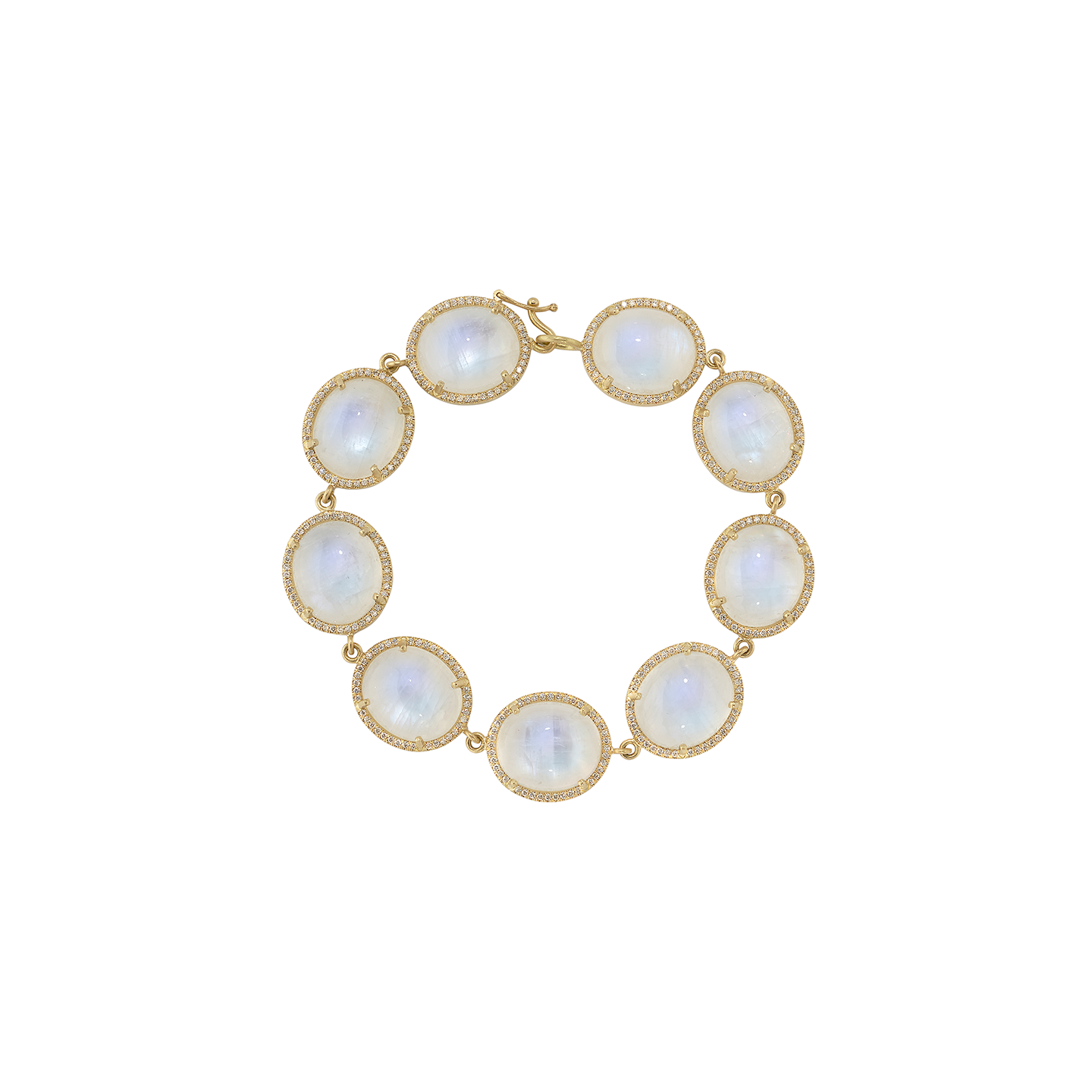 Irene Neuwirth Pave Halo Medium 'Classic' Moonstone Bracelet