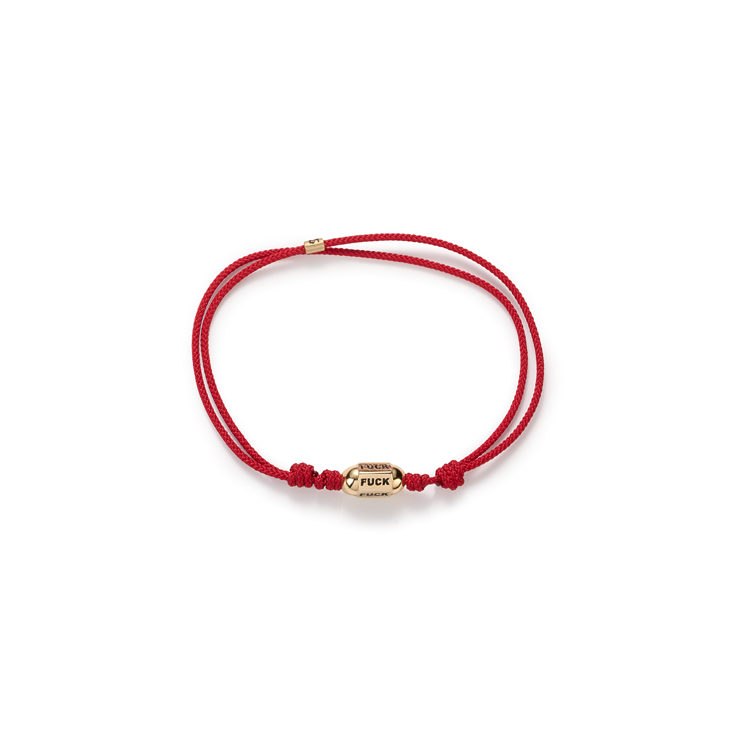 Luis Morais 'Fuck' Bolt Bead on Red Cord Bracelet