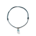 Dezso Petite Carved Aquamarine Nautilus Shell with Emerald Cut Aquamarine on Cord