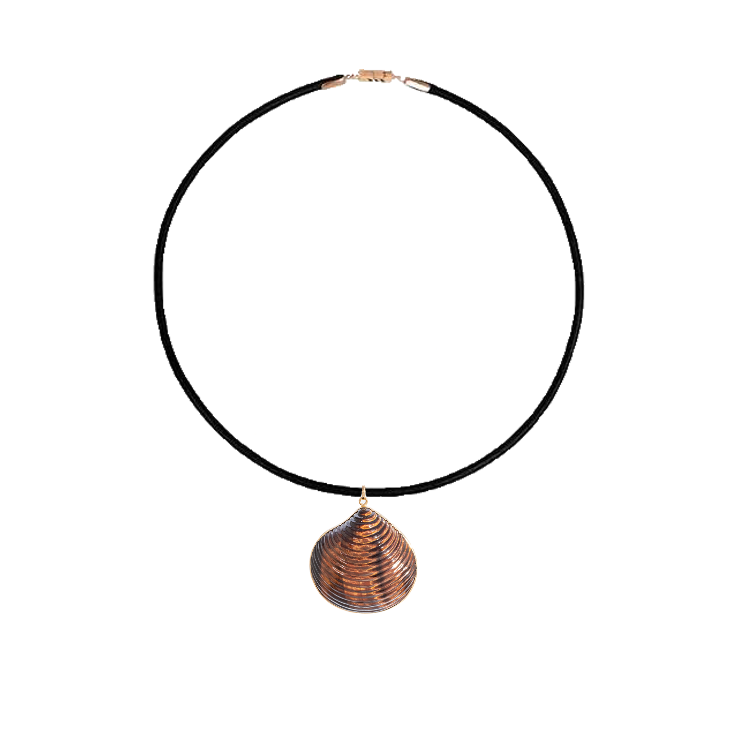 Dezso Carved Red Tiger's Eye Shell Charm