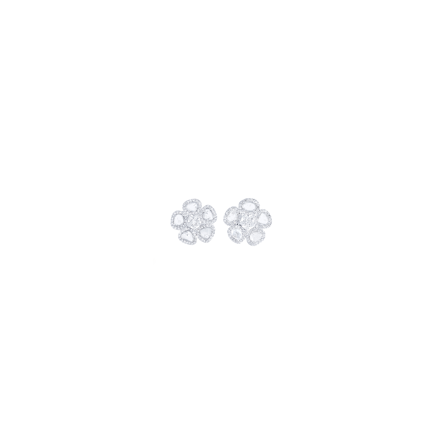 Kai Linz Sliced Diamond Flower Stud Earrings
