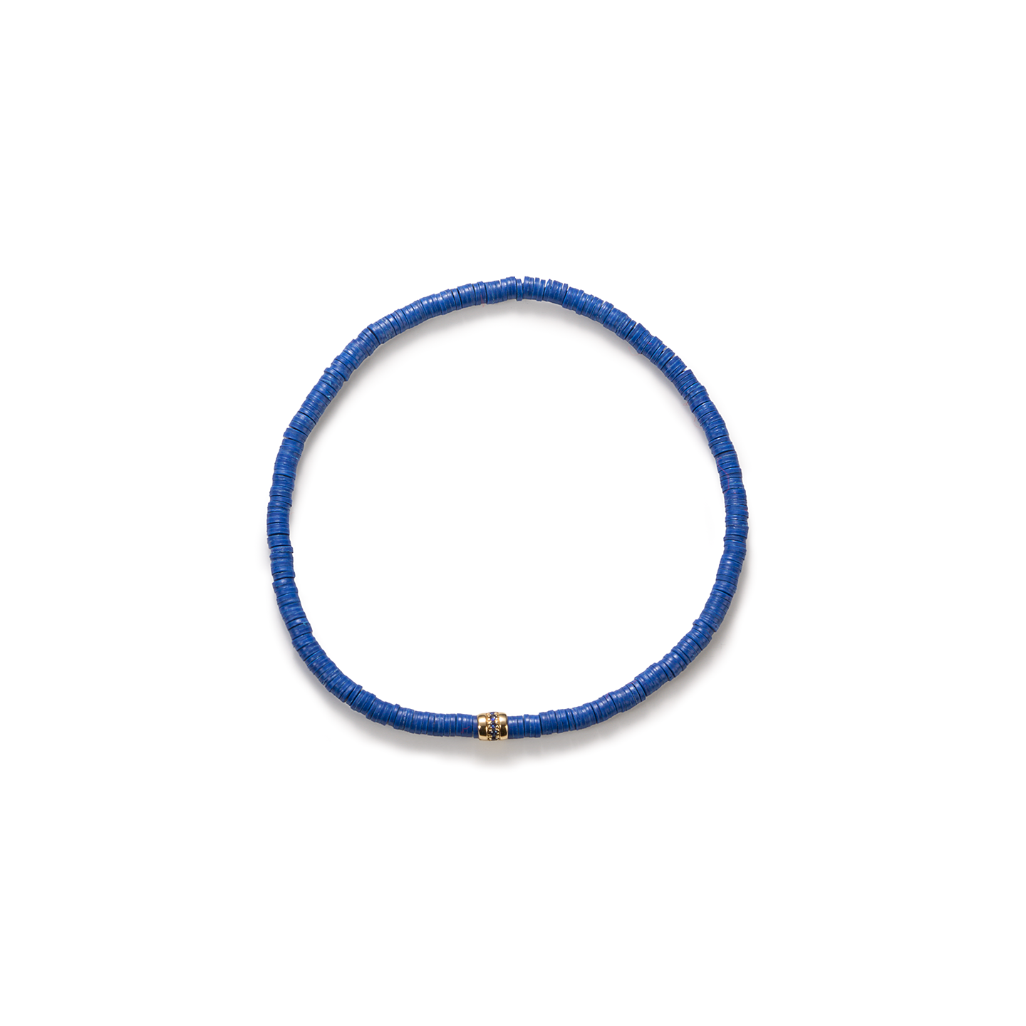 Luis Morais Blue Sapphire Short Roll Bead on Vinyl Beaded Bracelet